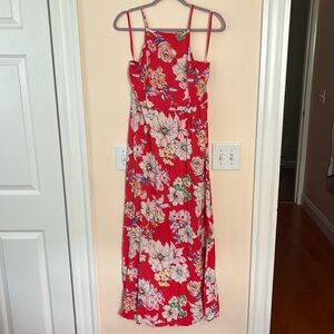 Red Floral Maxi Dress Size M